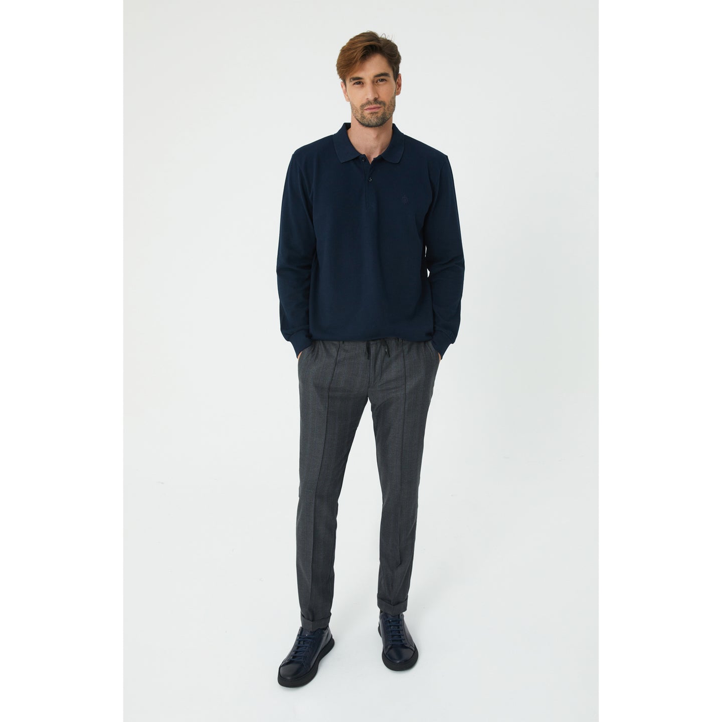 Navy Polo Sweatshirt